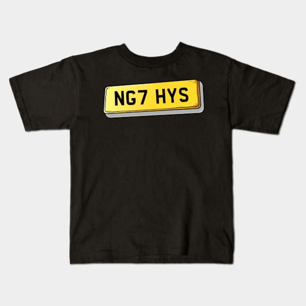 NG7 HYS - Hyson Green Number Plate Kids T-Shirt by We Rowdy